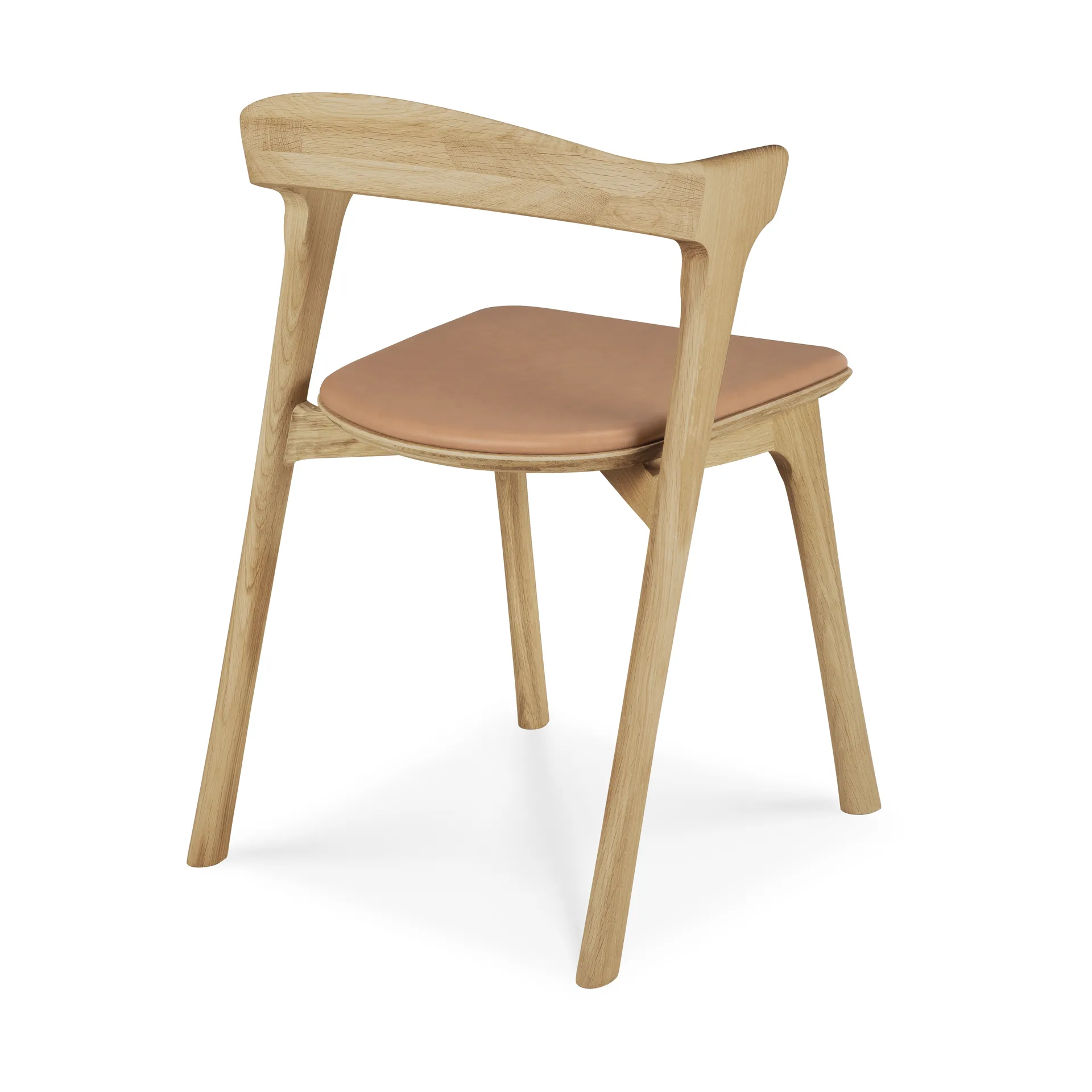 Bok stol, Lakkert eik-lær Sienna Ethnicraft