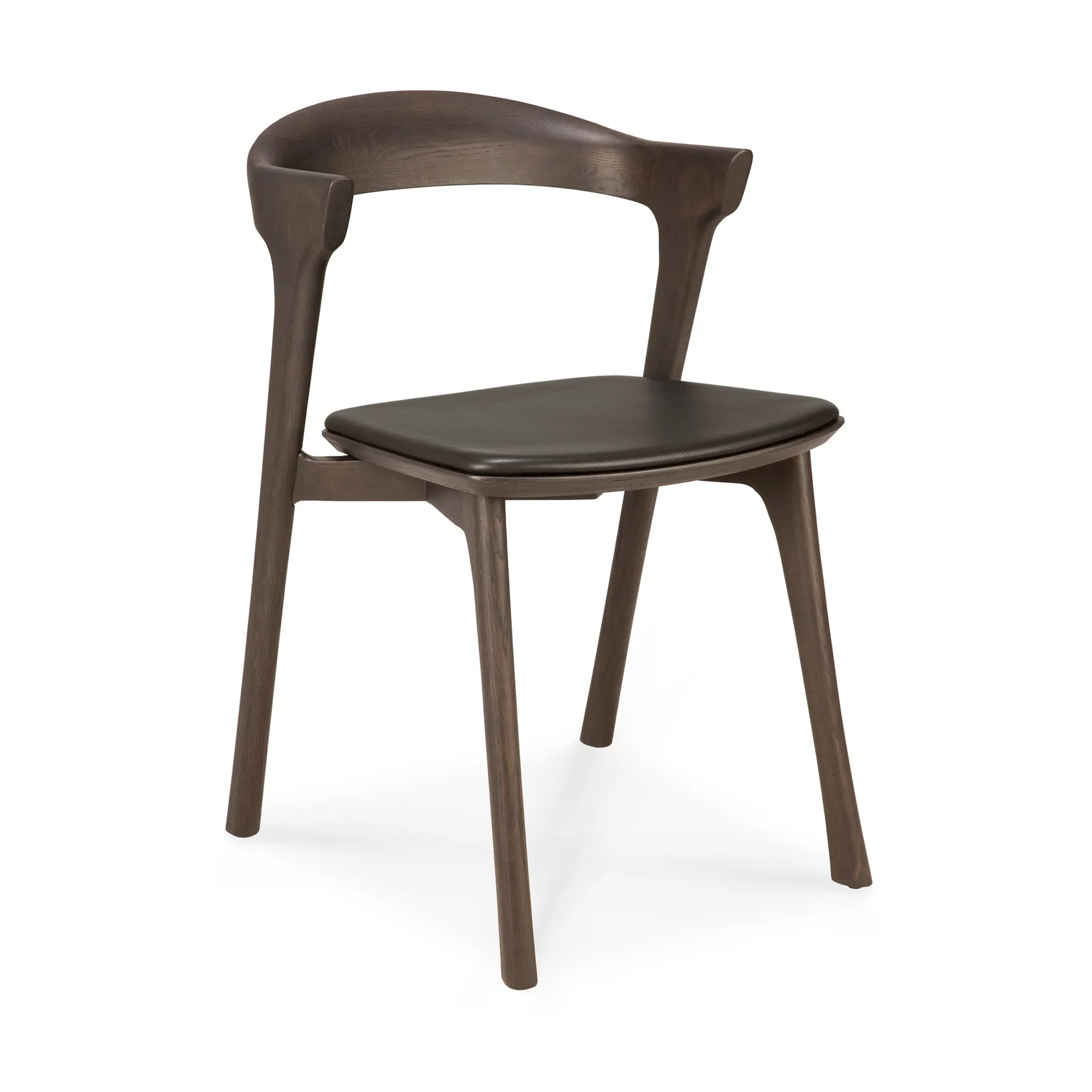 Bok stol med skinnsete, Brunbeiset eik-brunt skinn Ethnicraft