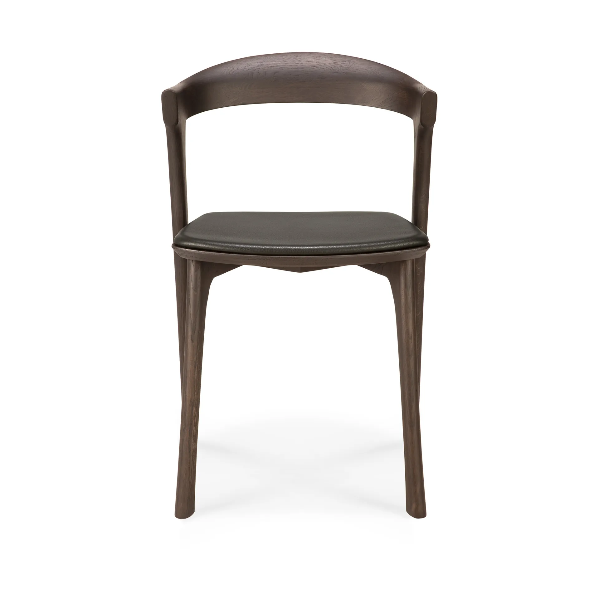 Bok stol med skinnsete, Brunbeiset eik-brunt skinn Ethnicraft