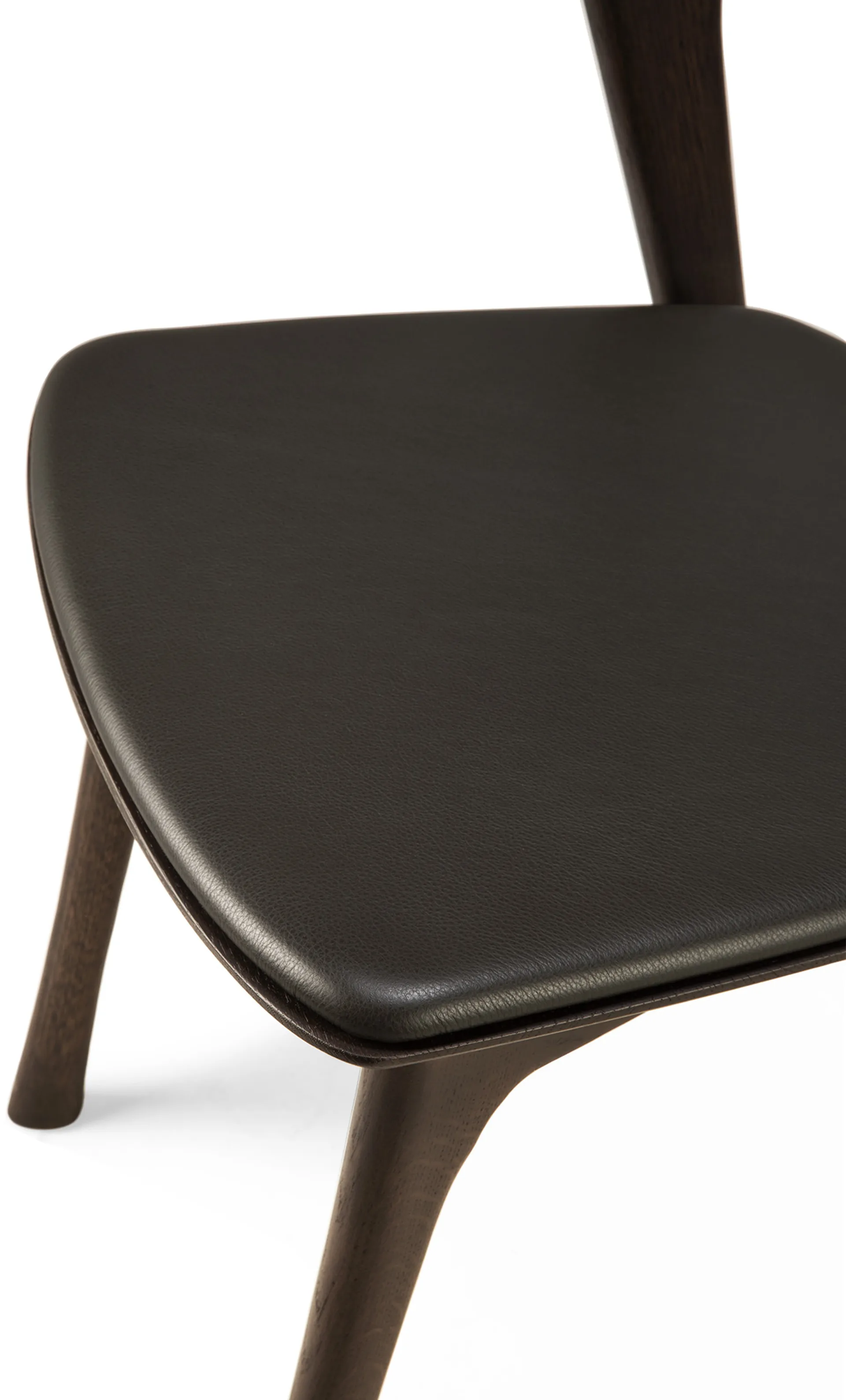 Bok stol med skinnsete, Brunbeiset eik-brunt skinn Ethnicraft