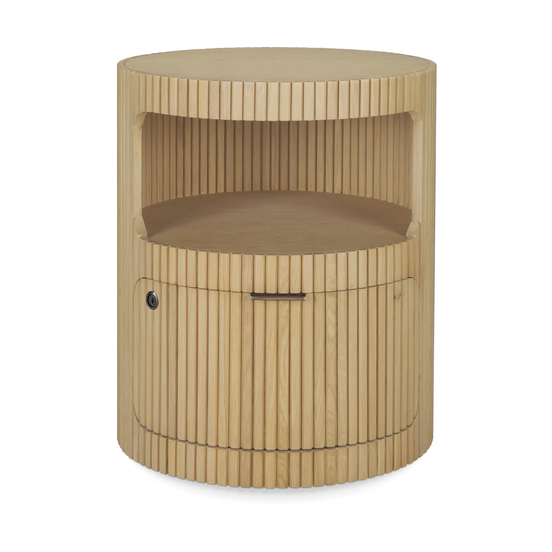 Boomerang kommode med nøkkellås, Eik, Ø45 cm Ethnicraft