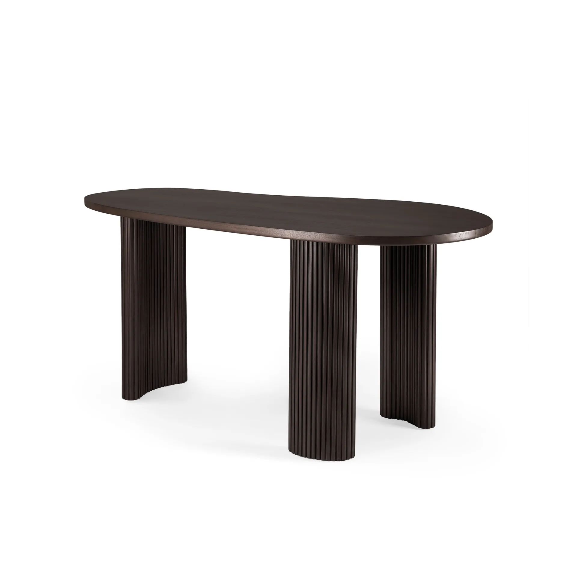 Boomerang skrivebord 160 x 83 x 76 cm, Mørkebrunbeiset mahogny Ethnicraft