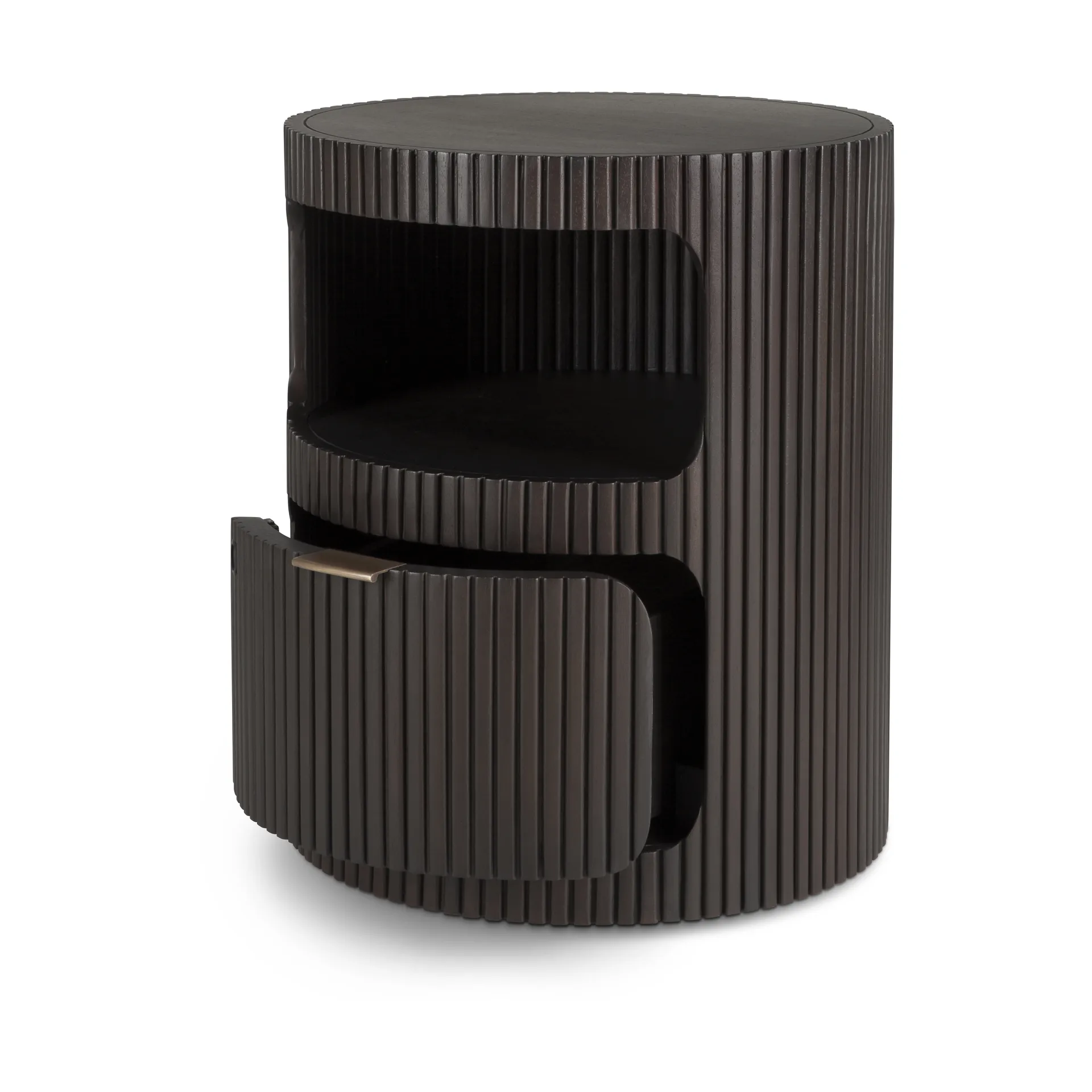 Boomerang skuffeseksjon, Dark brown mahogny, Ø45 cm Ethnicraft