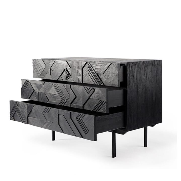 Graphic kommode 87 x 100 cm, Svart teak Ethnicraft