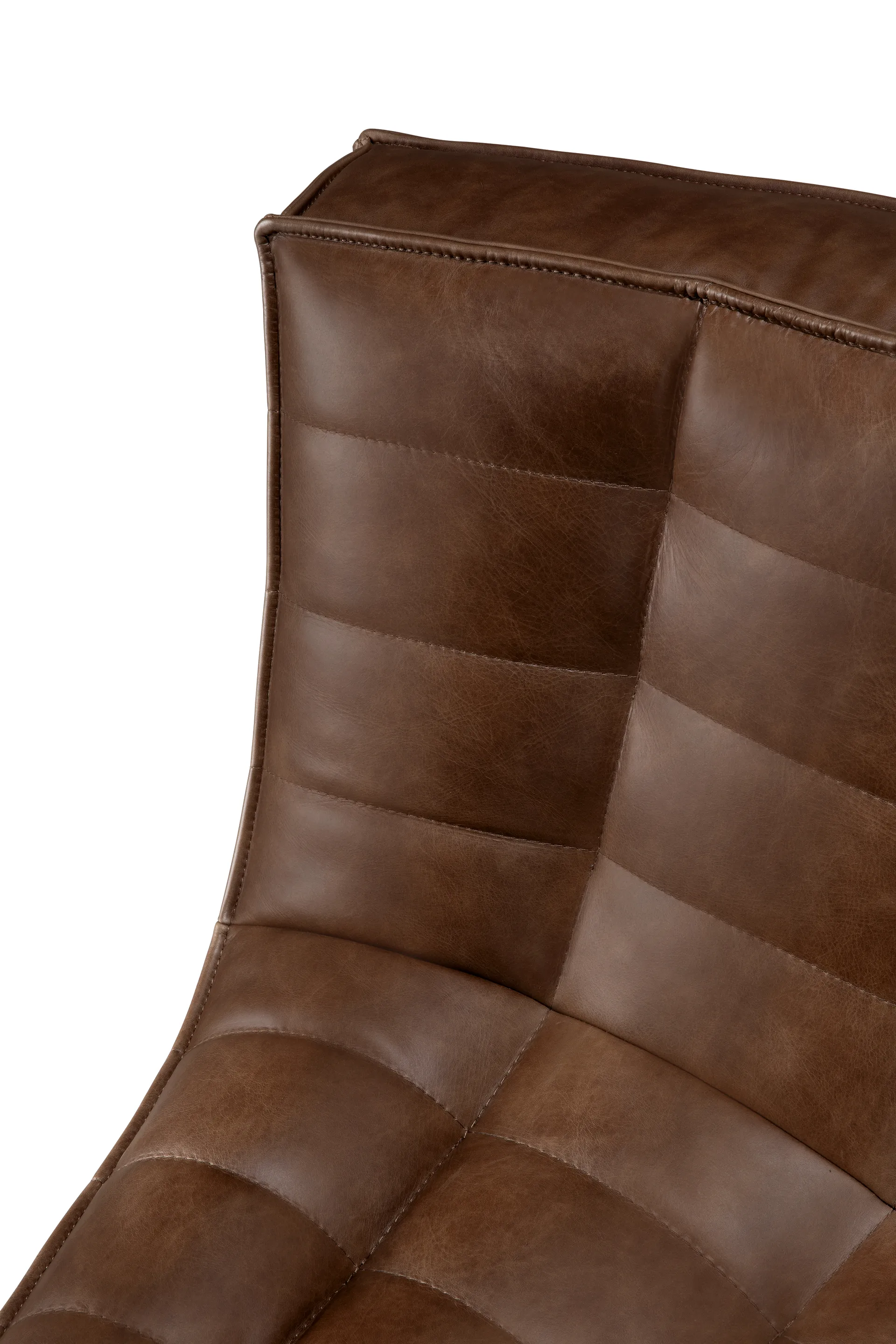 N701 hjørnemodul avrundet 45°, Lær Chestnut Ethnicraft