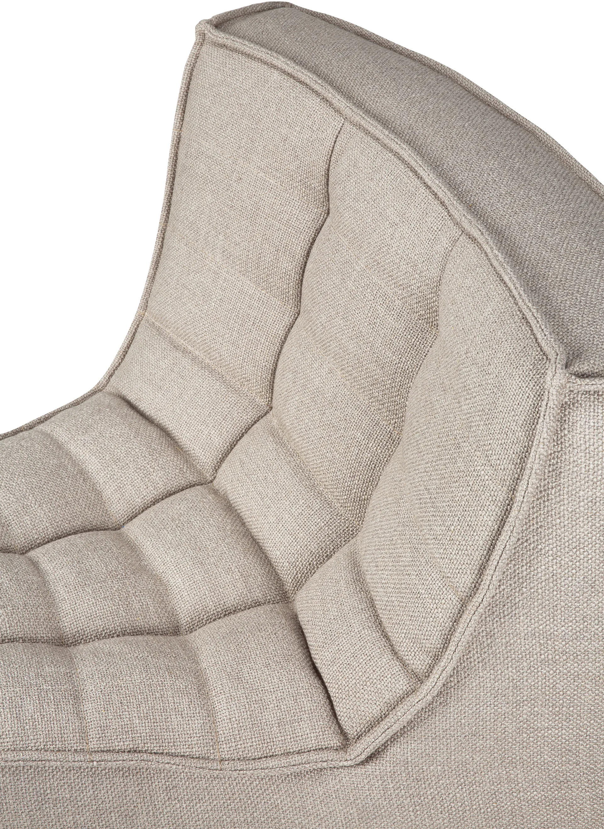 N701 hjørnemodul avrundet 45°, Stoff Ecru beige Ethnicraft