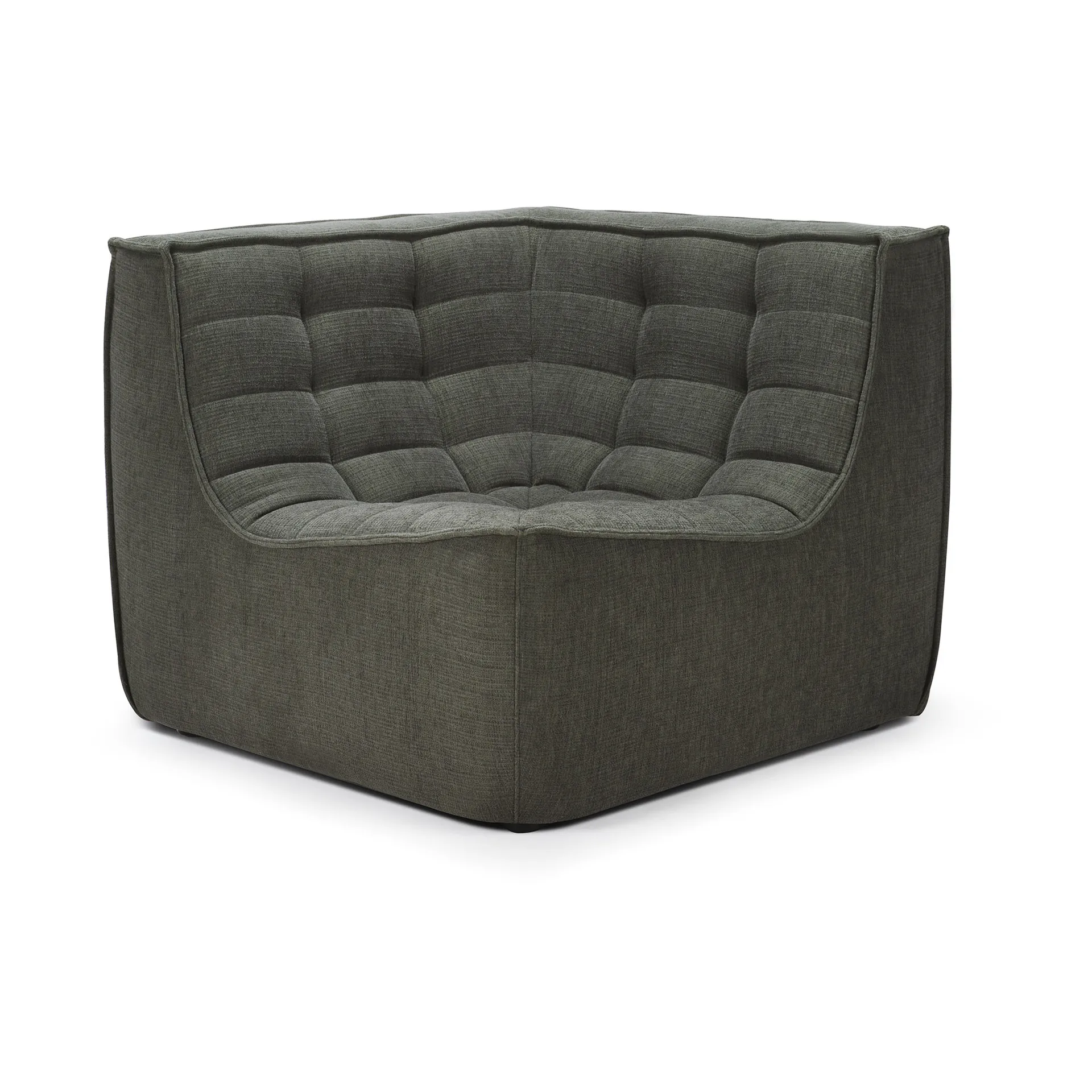 N701 hjørnemodul rett, Moss Eco fabric Ethnicraft