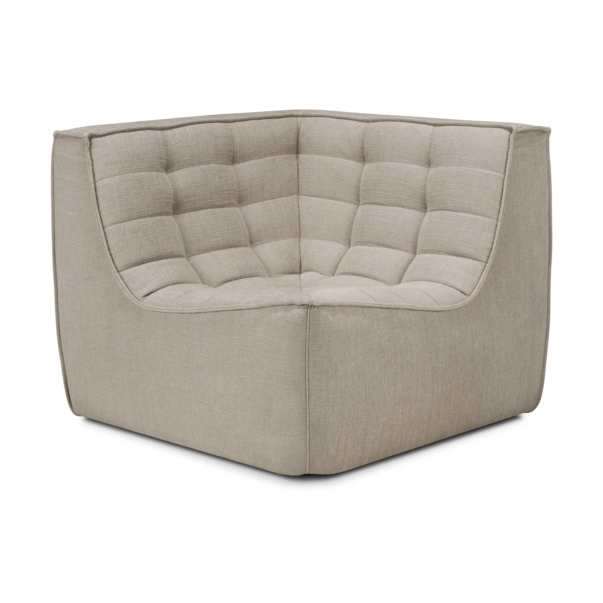 N701 hjørnemodul rett, Stoff Ecru beige Ethnicraft