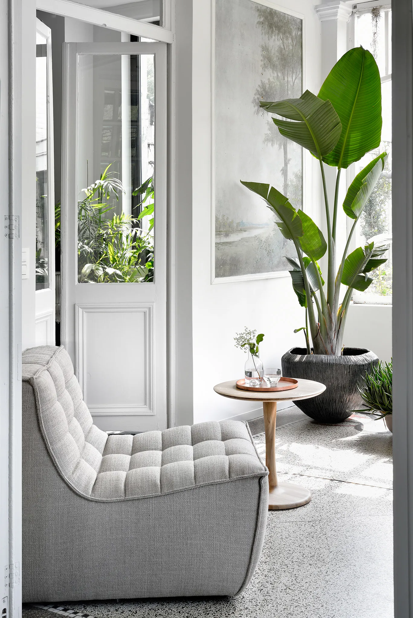 N701 lenestol, Stoff beige Ethnicraft