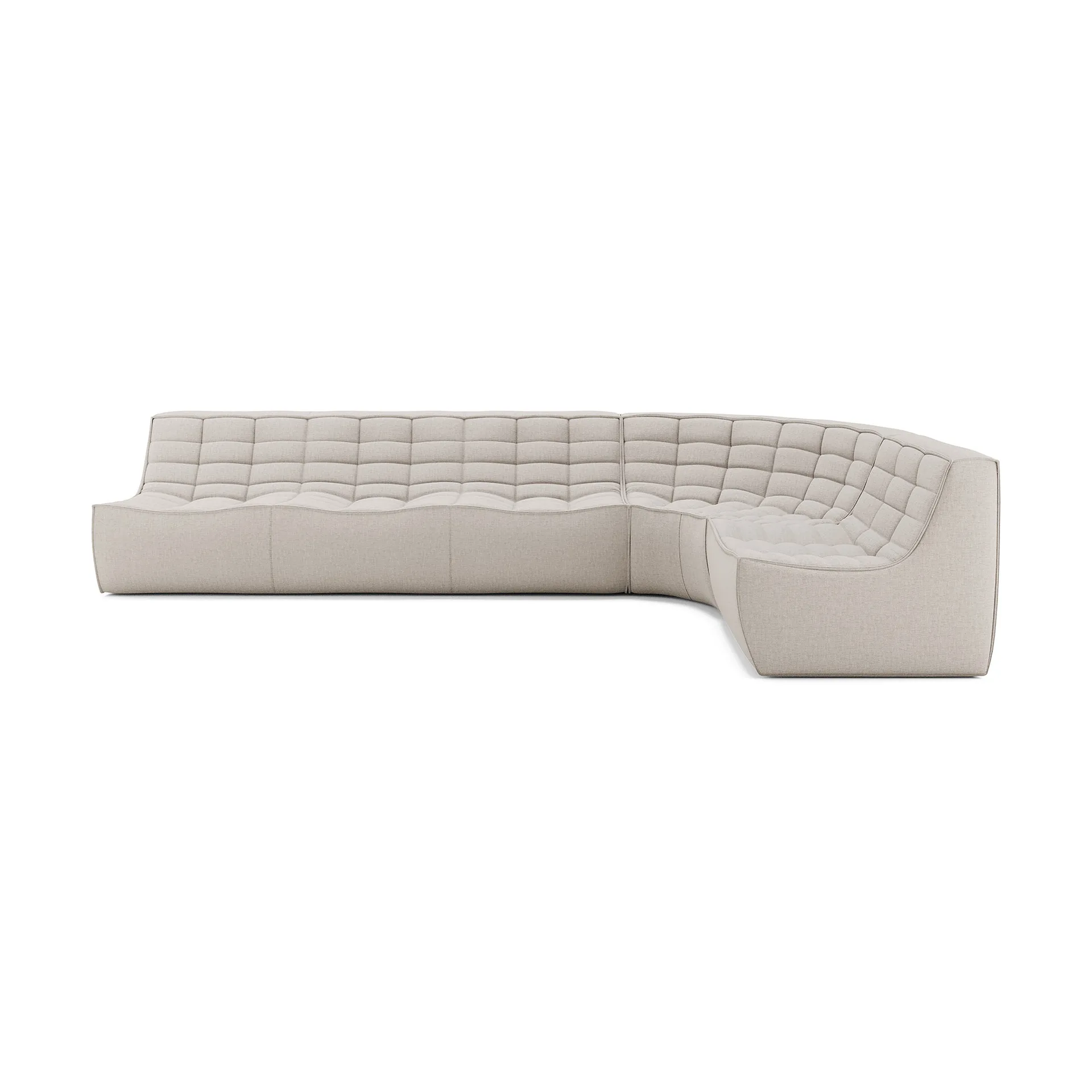 N701 modulhjørnesofa med avrundet hjørne, stoff Beige, 301x171 cm,  Ethnicraft