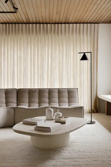 N701 modulhjørnesofa med avrundet hjørne, stoff Ecru Beige, 301x171 cm - Ethnicraft