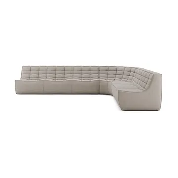 N701 modulhjørnesofa med avrundet hjørne, stoff Ecru beige, 330x260 cm - Ethnicraft