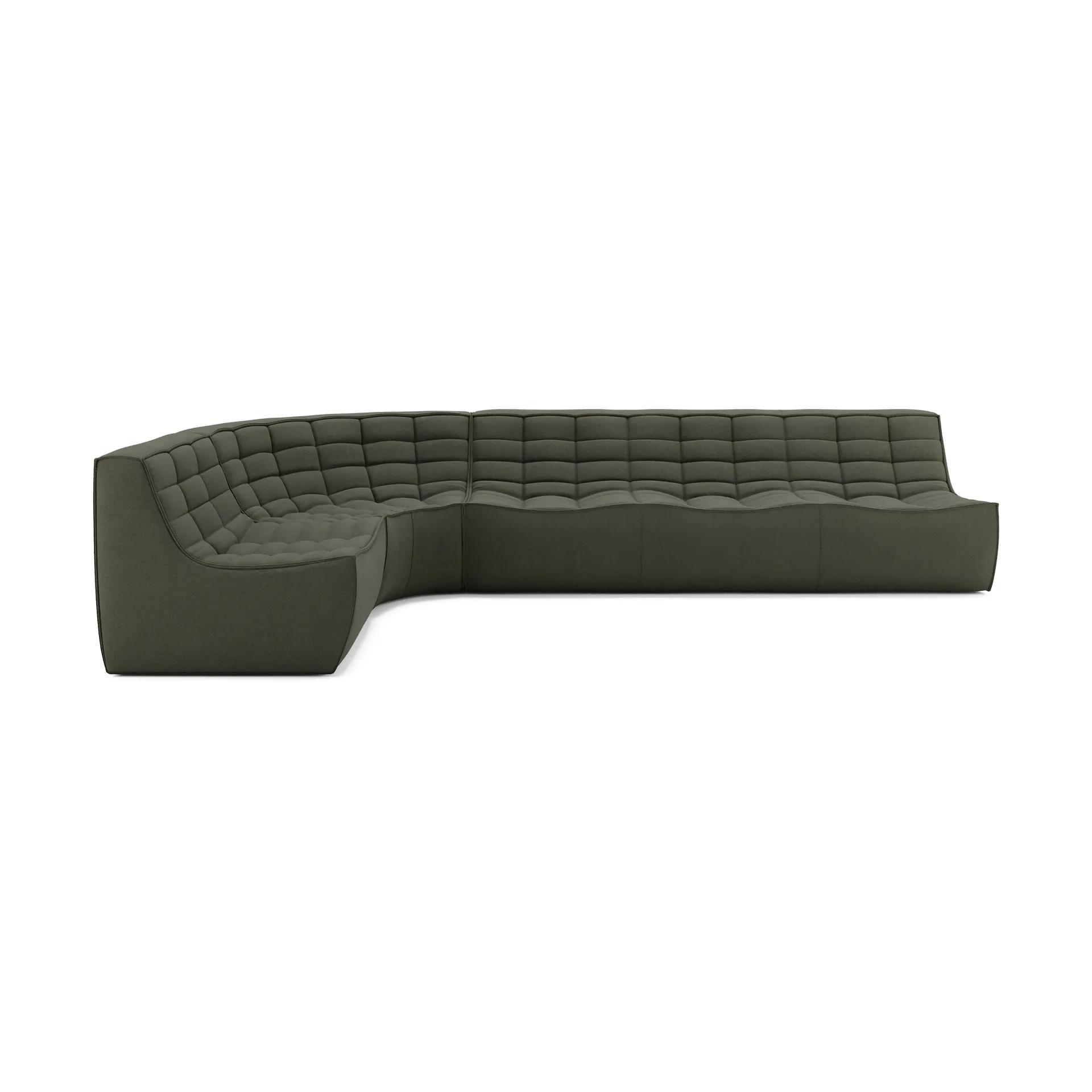 N701 modulhjørnesofa med avrundet hjørne, stoff Moss Eco, 301x171 cm,  Ethnicraft