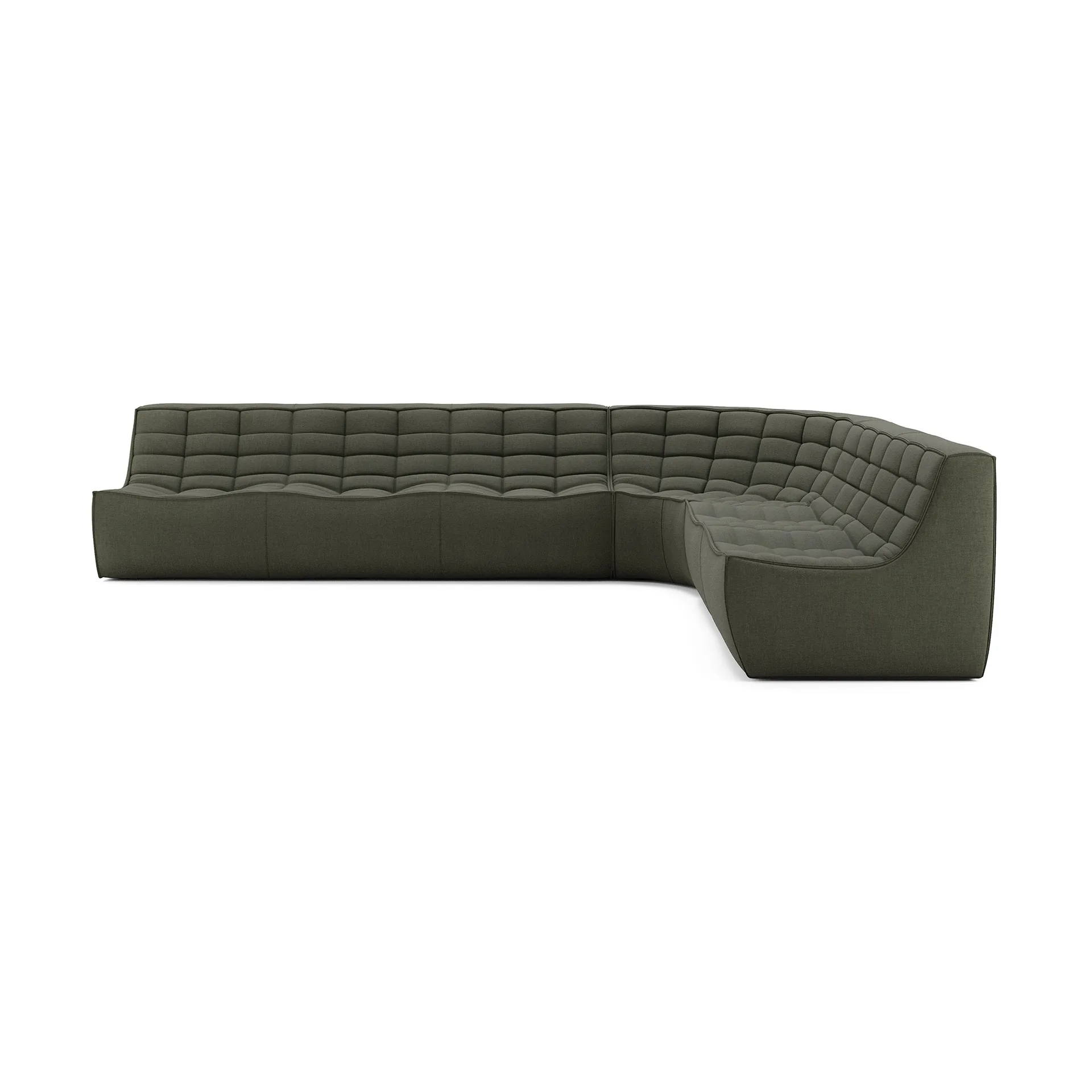 N701 modulhjørnesofa med avrundet hjørne, stoff Moss Eco, 330x260 cm,  Ethnicraft