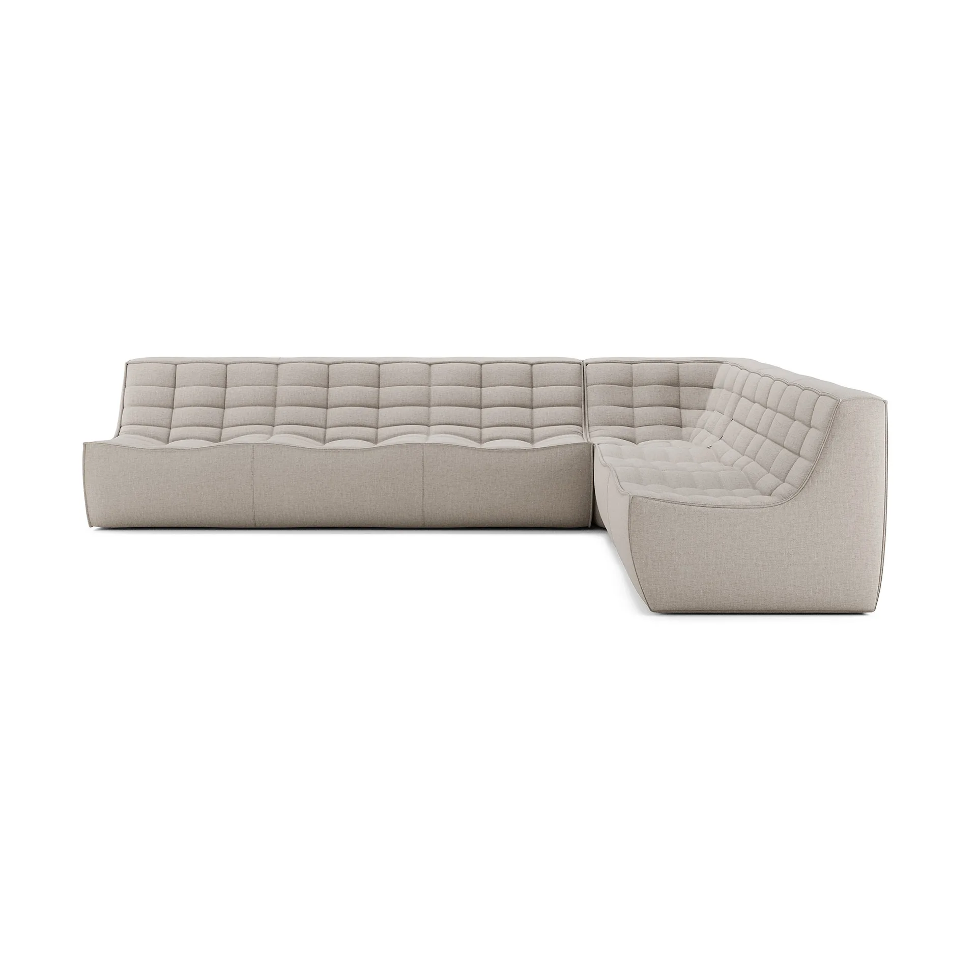N701 modulhjørnesofa med rett hjørne, stoff Beige, 301x231 cm,  Ethnicraft