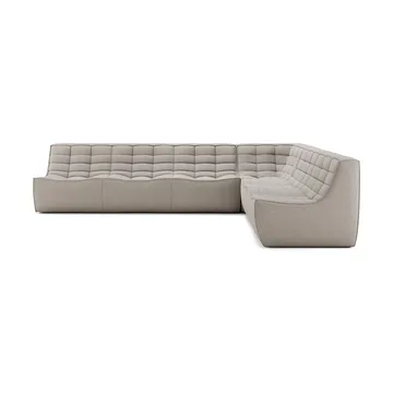N701 modulhjørnesofa med rett hjørne, stoff Ecru Beige, 301x231 cm - Ethnicraft