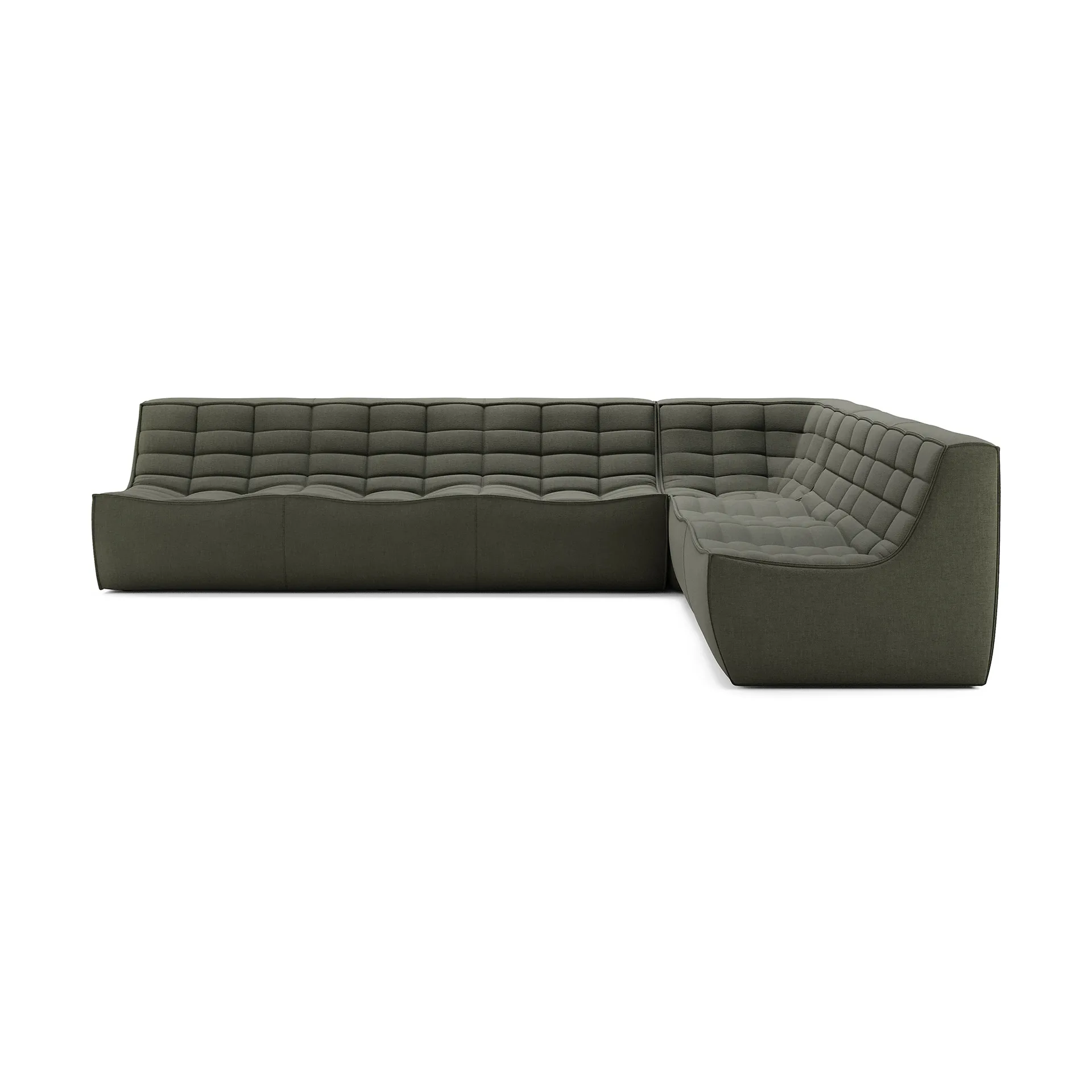 N701 modulhjørnesofa med rett hjørne, stoff Moss Eco, 301x231 cm,  Ethnicraft