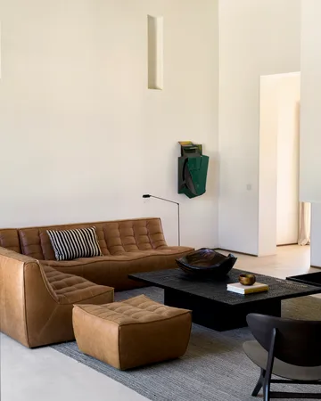 N701 puff 70 x 70 cm - Aniline leather brown - Ethnicraft