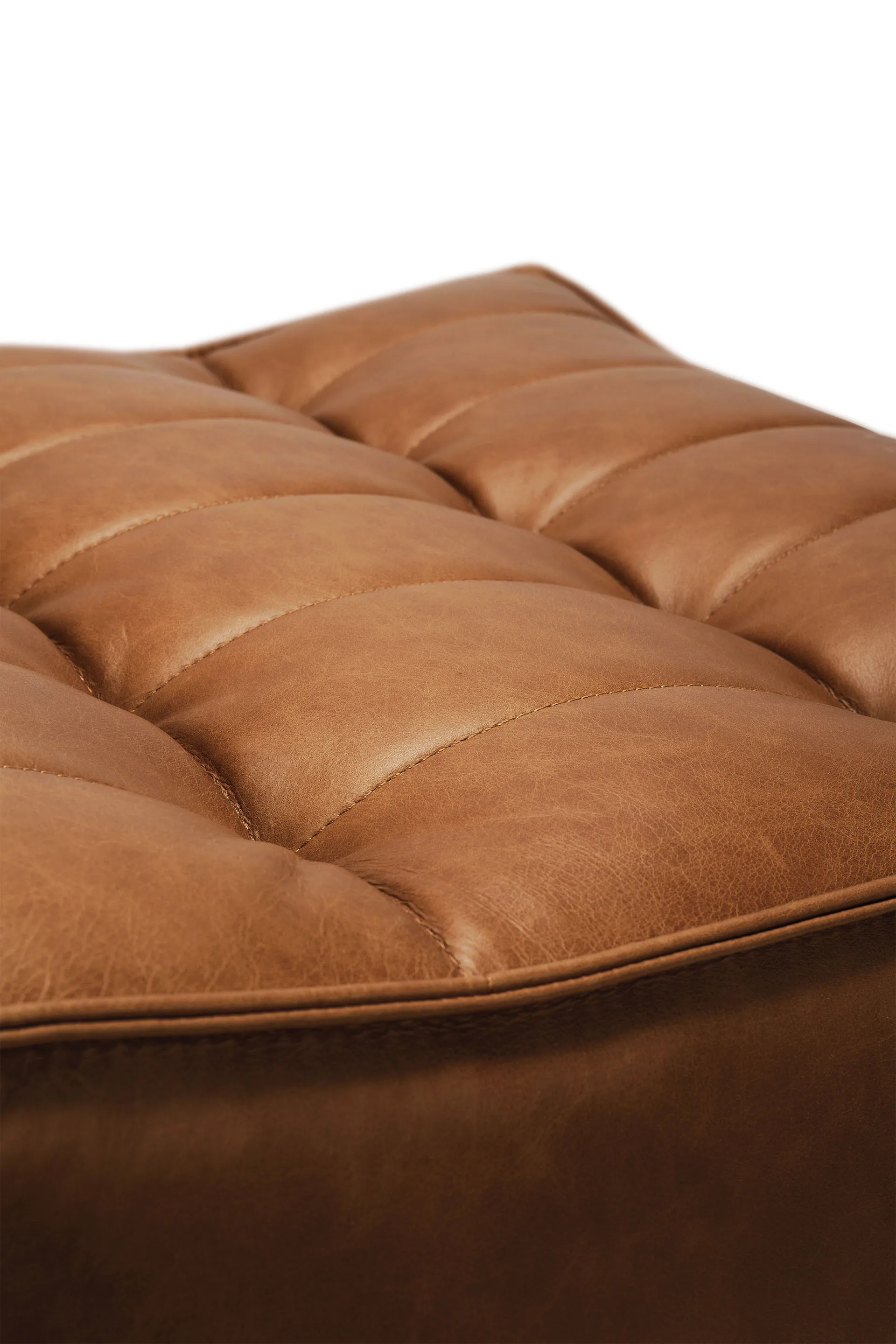 N701 puff 70 x 70 cm, Aniline leather brown Ethnicraft