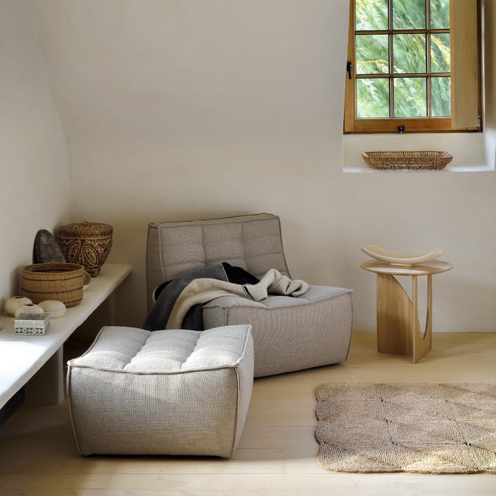 N701 puff 70 x 70 cm, Aniline leather brown Ethnicraft