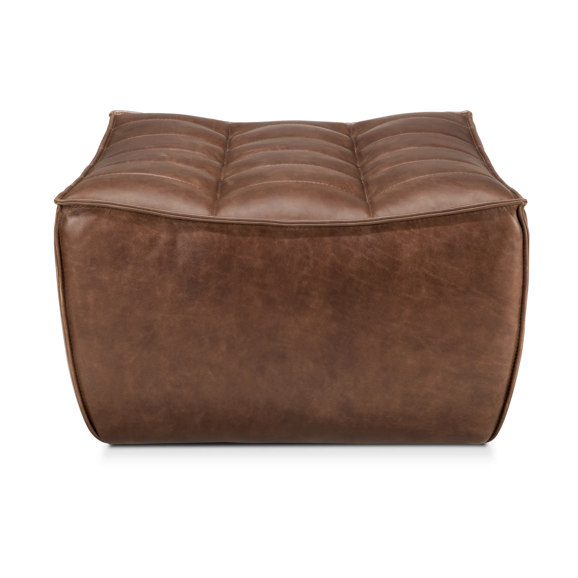 N701 puff 70 x 70 cm, Lær Chestnut Ethnicraft