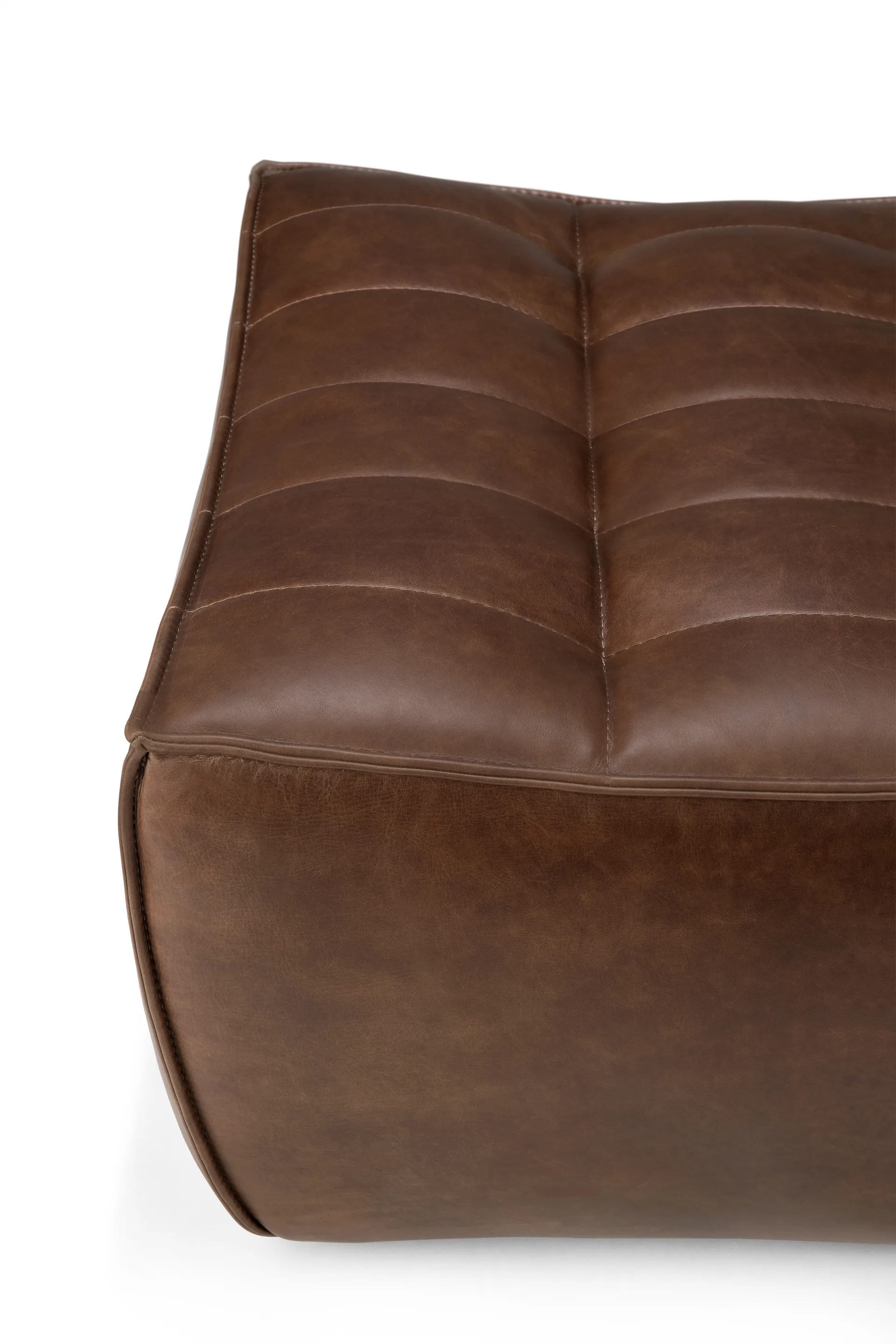 N701 puff 70 x 70 cm, Lær Chestnut Ethnicraft