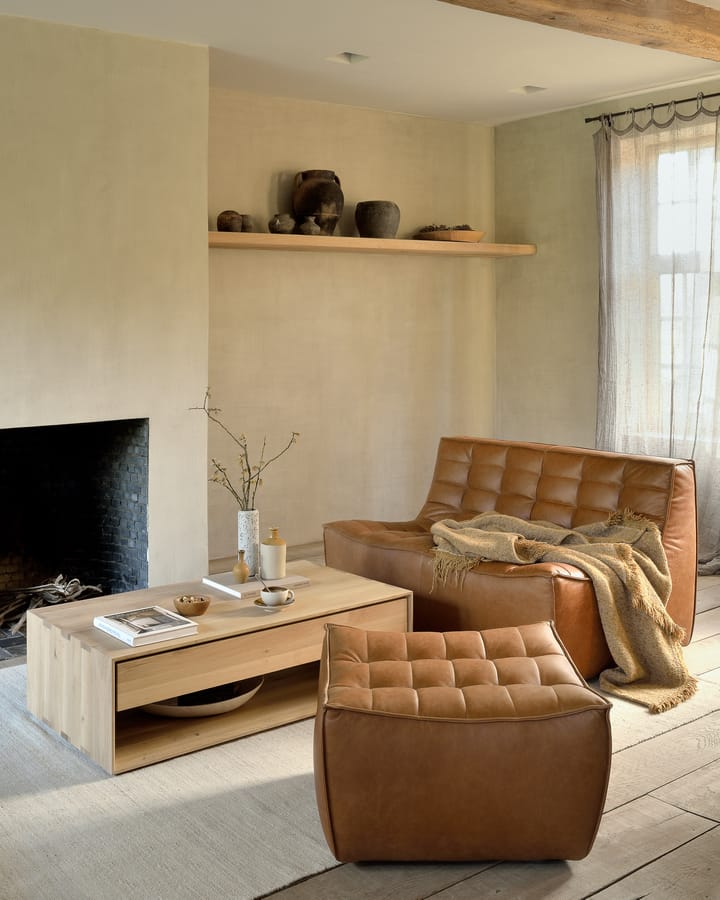 N701 sofa 2-seter, Skinn Old Saddle brown Ethnicraft
