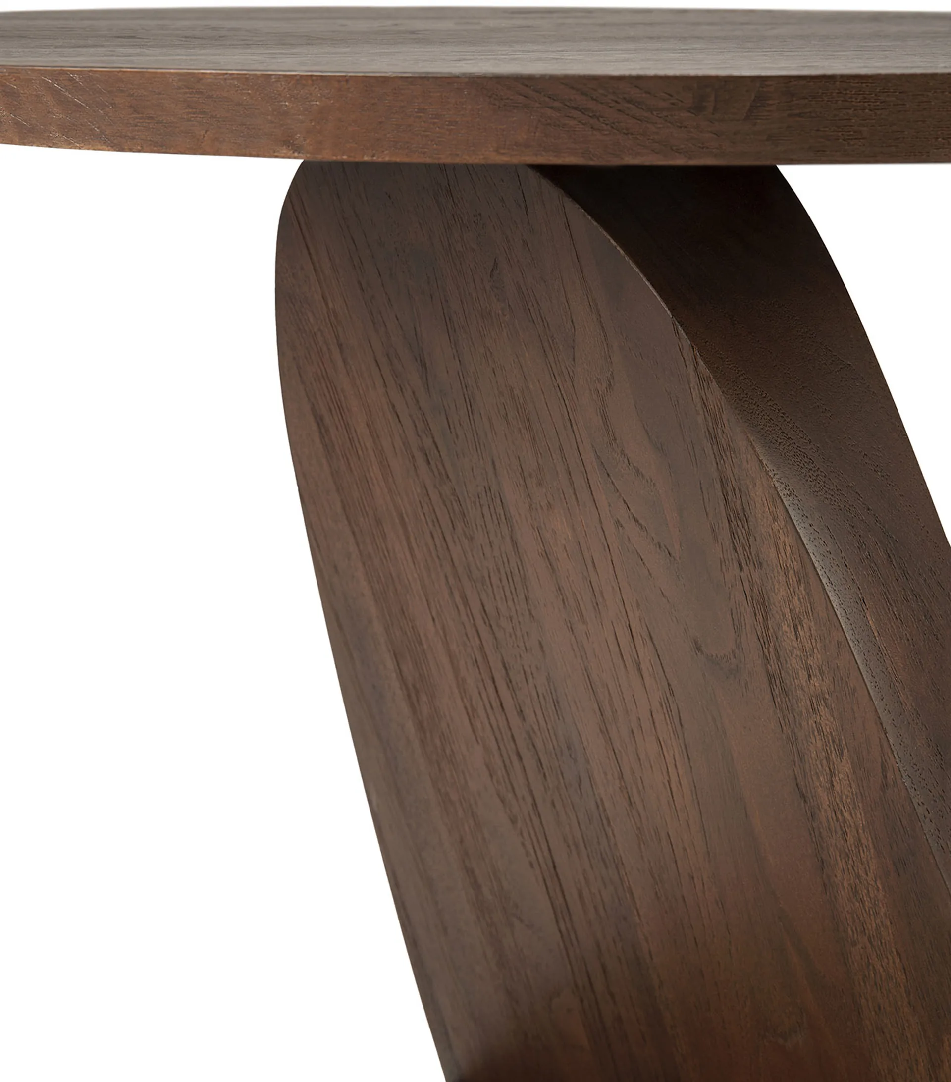 Oblic sidebord Ø52 cm, Brunbeiset teak Ethnicraft