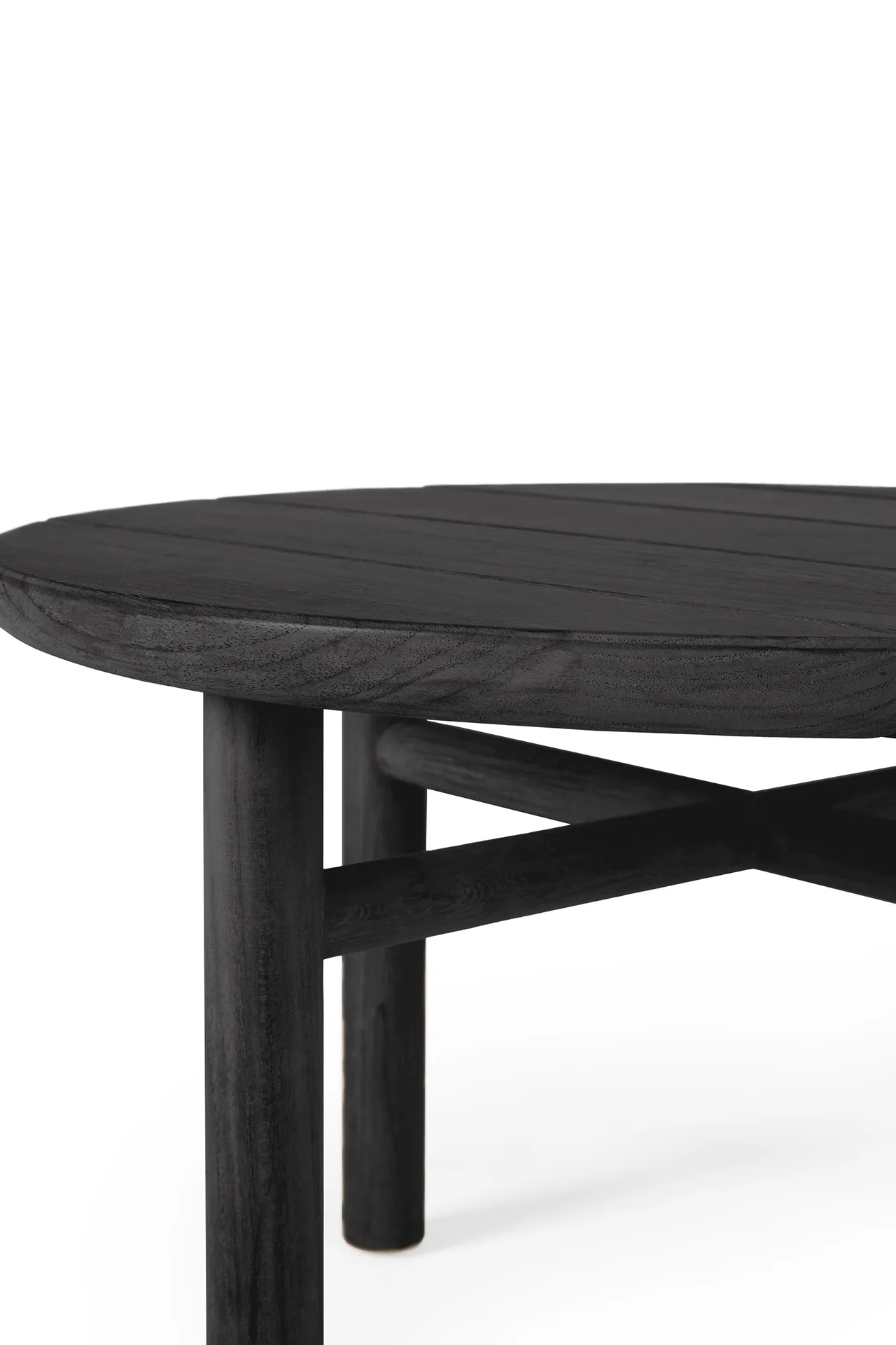 Quatro outdoor salongbord svartbeiset teak, Ø 59 cm Ethnicraft