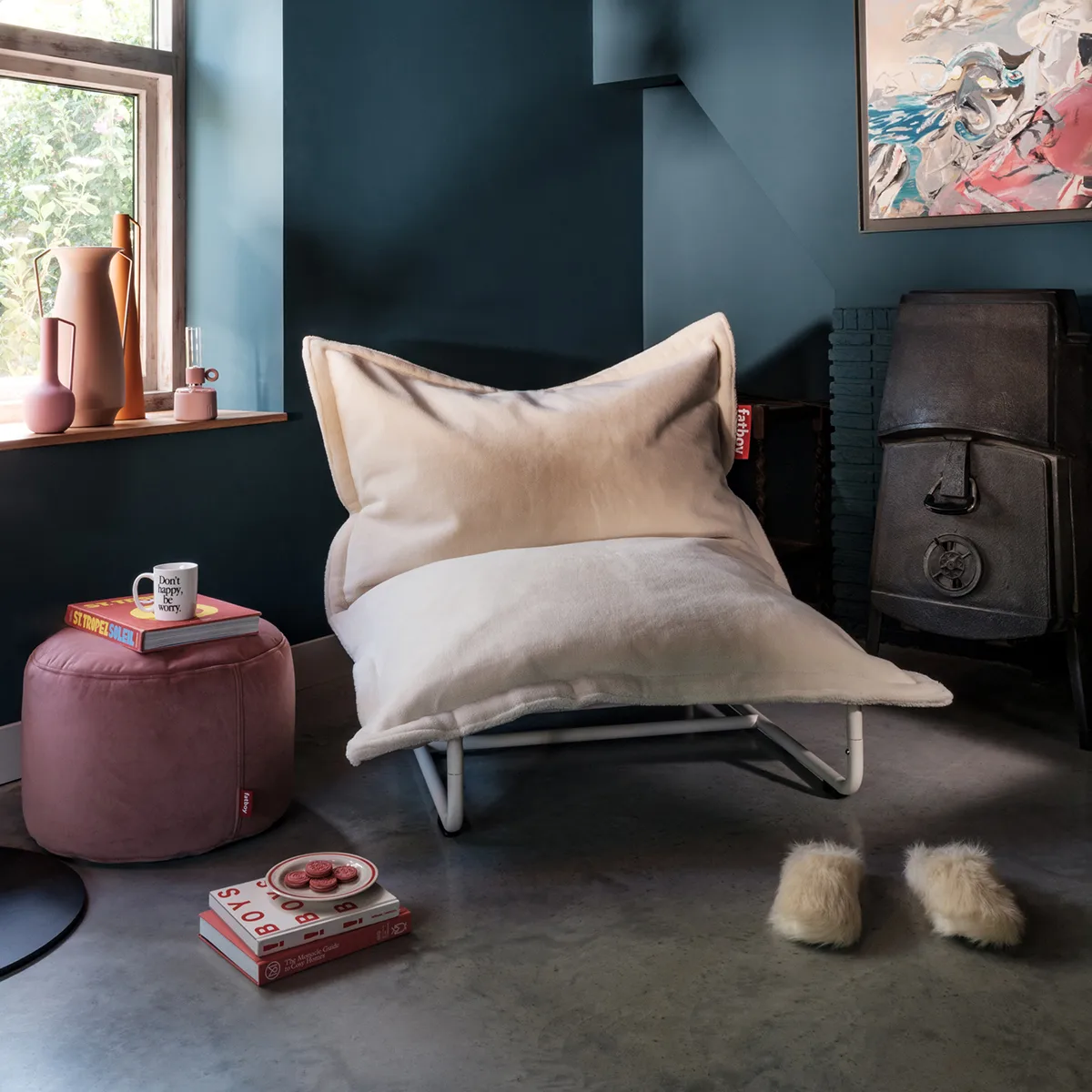 Fatboy Beanbase loungestol, Cream Fatboy