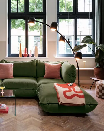 Fatboy Sumo modul krakk - Velvet recycled deep green, 108x108x44 cm - Fatboy