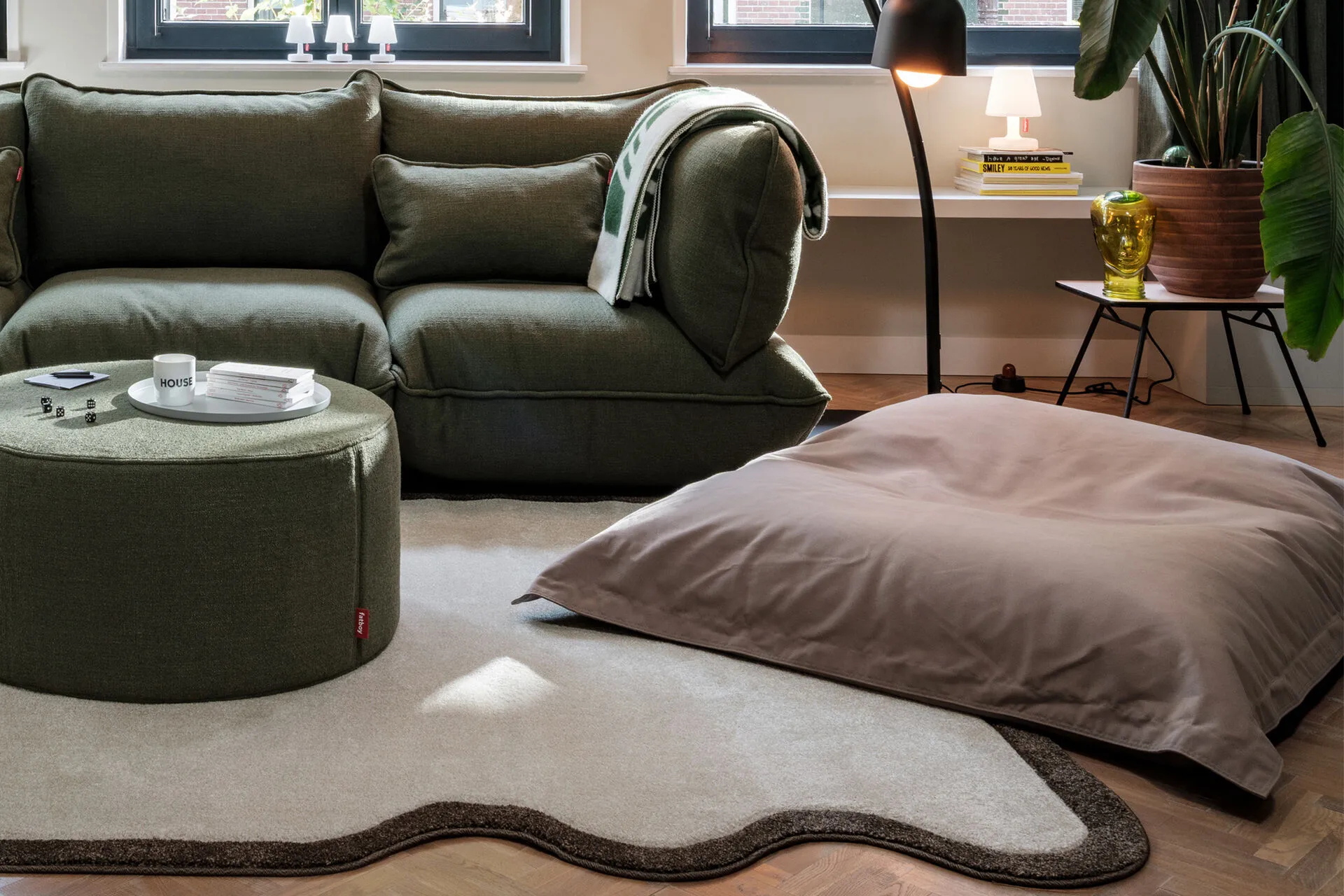 Fatboy the original puffer saccosekk, Canvas recycled taupe grey, 180x140 cm Fatboy