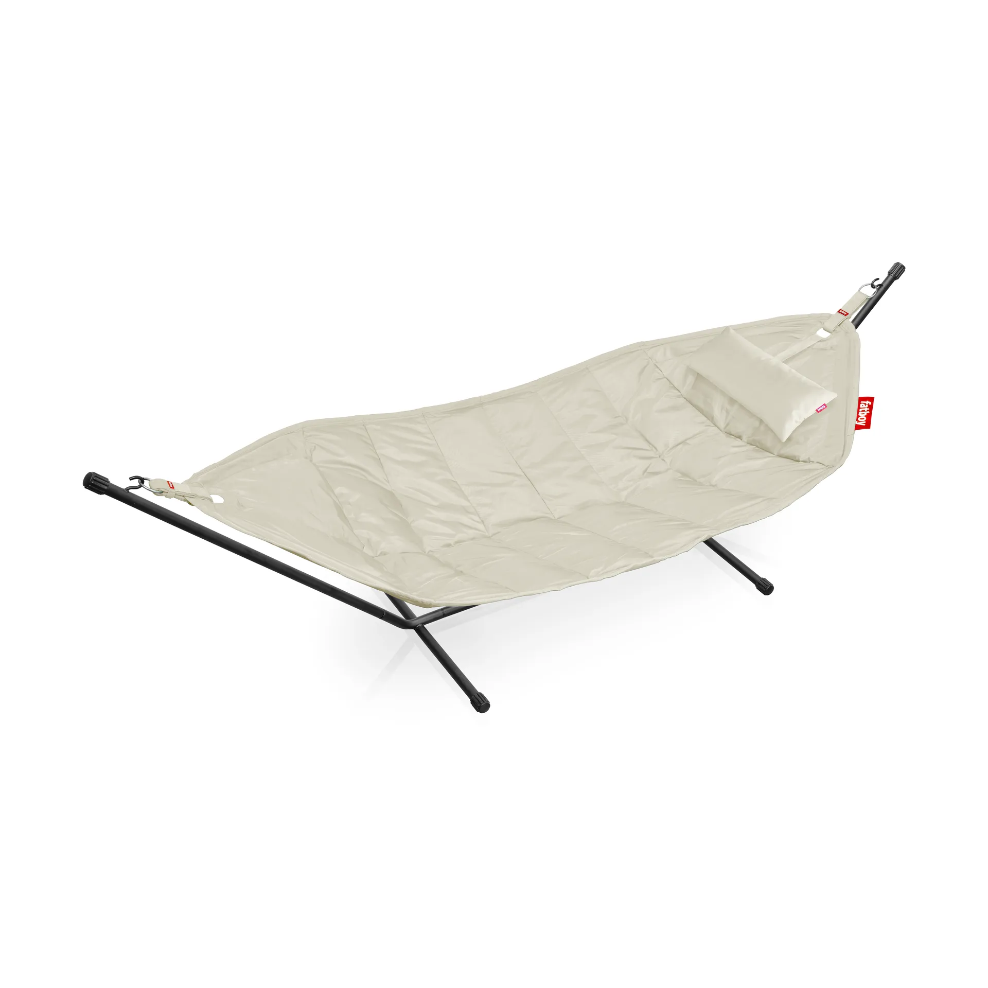 Headdemock hengekøye, Cream, inkl. stativ svart + nakkpute Fatboy