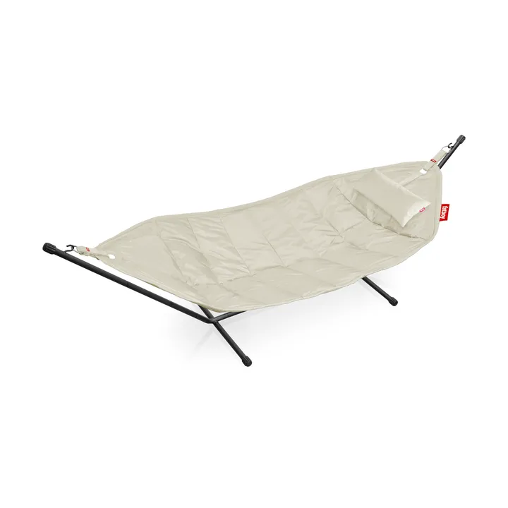 Headdemock hengekøye - Cream, inkl. stativ svart + nakkpute - Fatboy