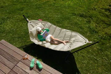 Headdemock hengekøye - Cream, inkl. stativ svart - Fatboy