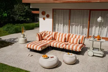 Paletti modulsofa - Stripe orange creme, hjørne høyre - Fatboy