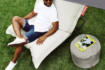 Point outdoor sittepuff - Grey taupe, large, 70x70x40 cm - Fatboy