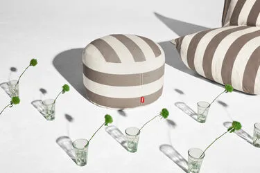 Point outdoor sittepuff, Stripe cacao, large, 70x70x40 cm Fatboy