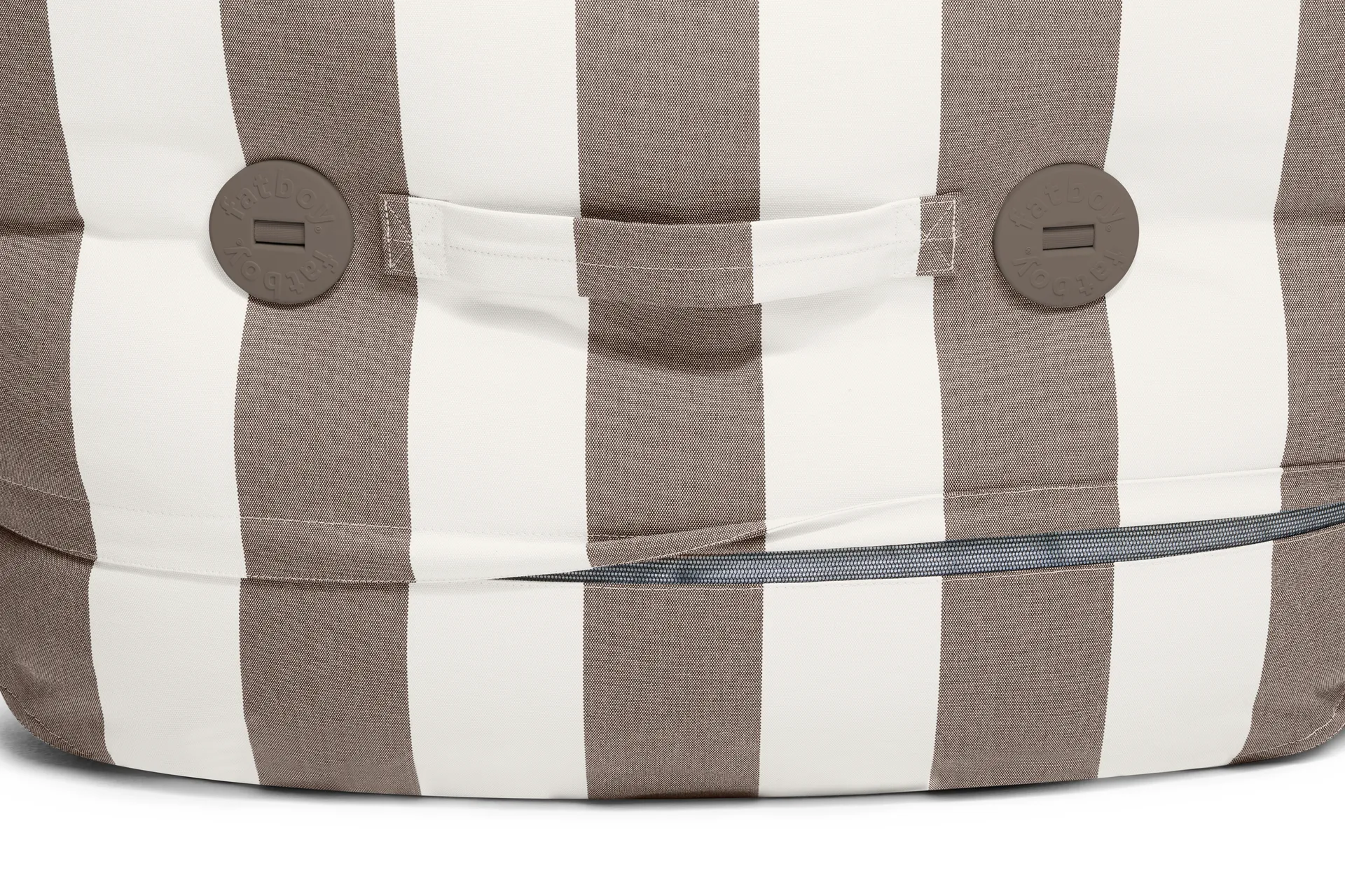 The BonBaron outdoor lenestol, Stripe cacao, 120x120x75 cm Fatboy