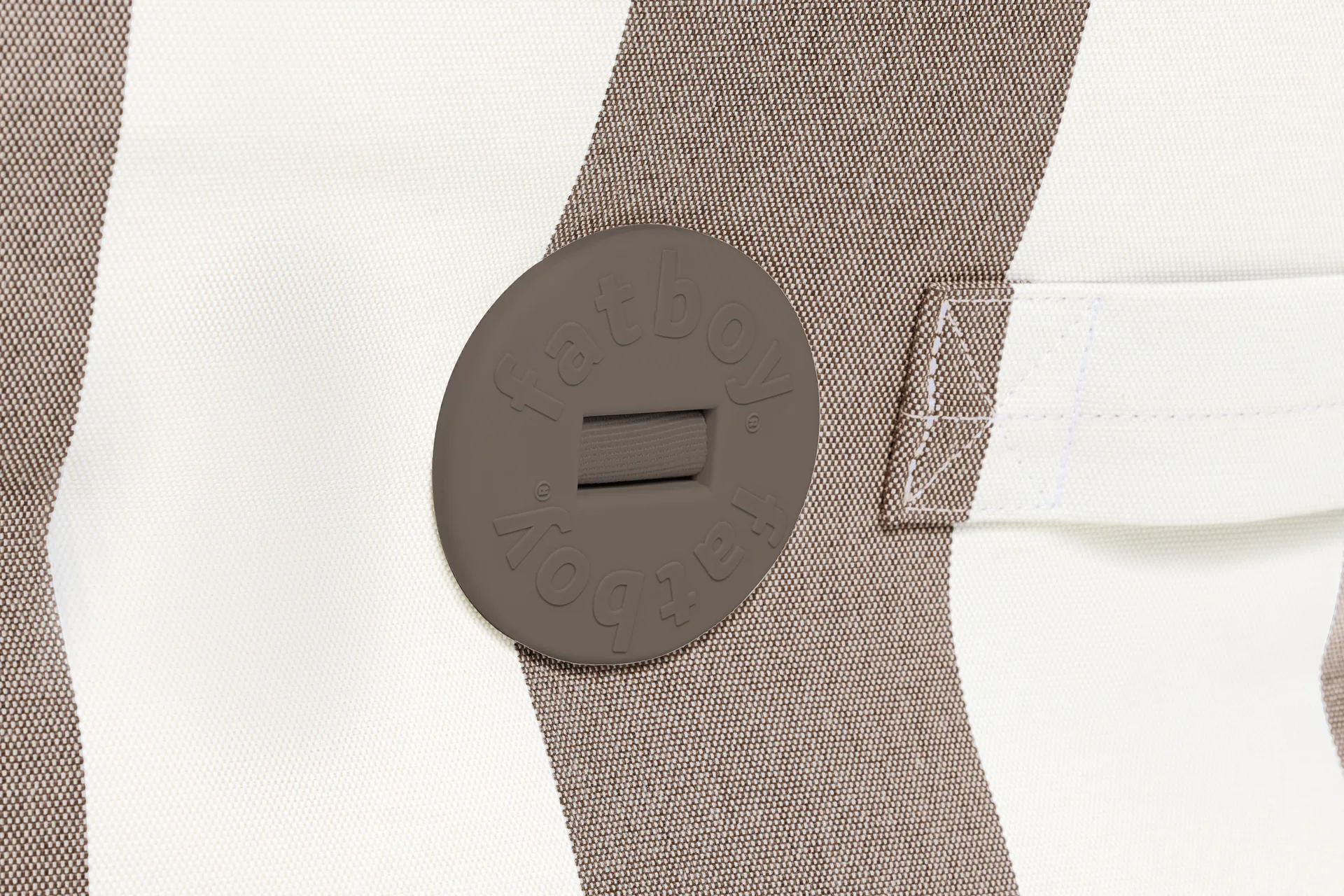 The BonBaron outdoor lenestol, Stripe cacao, 120x120x75 cm Fatboy