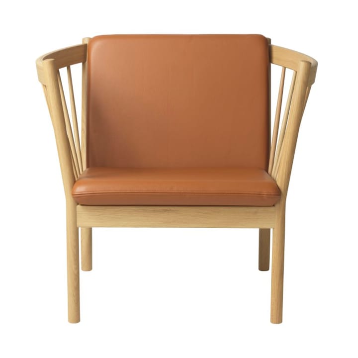J146 lenestol - Oak nature lacquered-cognac leather  - FDB Møbler