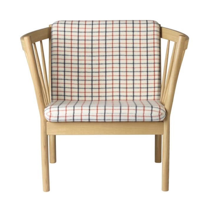 J146 lenestol - Oak nature lacquered-red diced - FDB Møbler