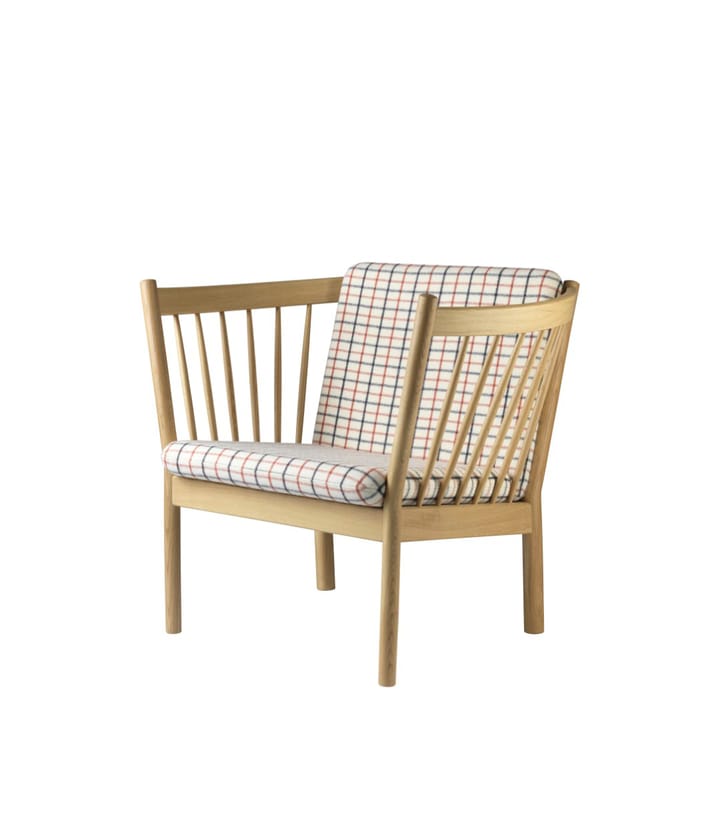 J146 lenestol, Oak nature lacquered-red diced FDB Møbler