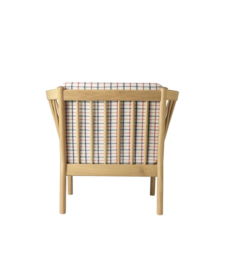 J146 lenestol, Oak nature lacquered-red diced FDB Møbler