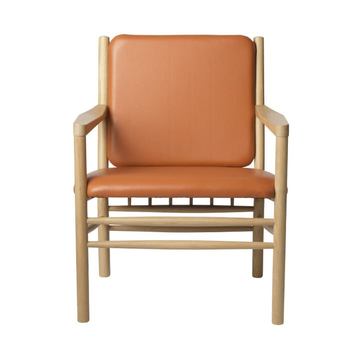 J147 lenestol - Oak nature lacquered-cognac leather  - FDB Møbler