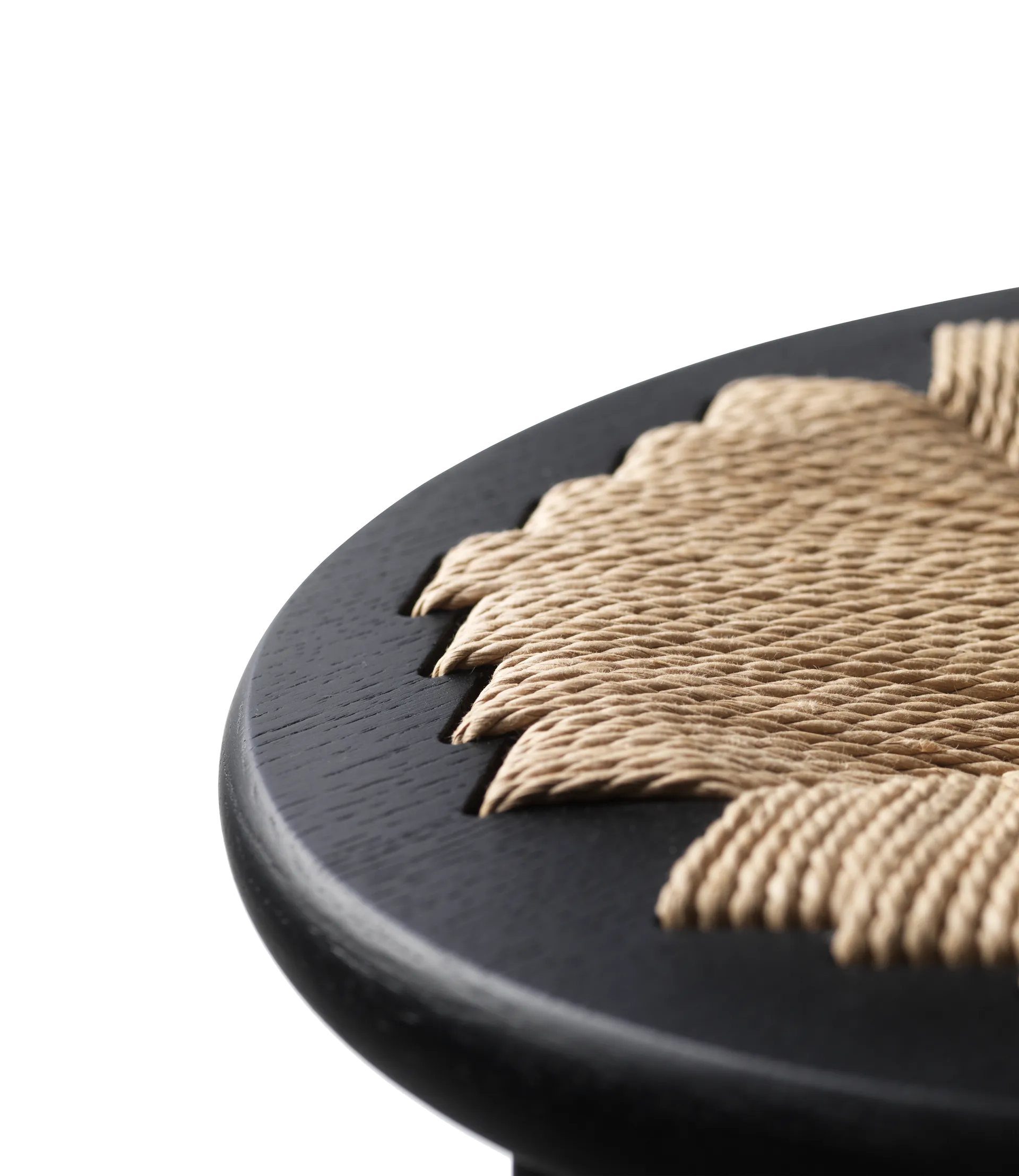 J165C Counter Round barkrakk, Oak black painted-nature FDB Møbler