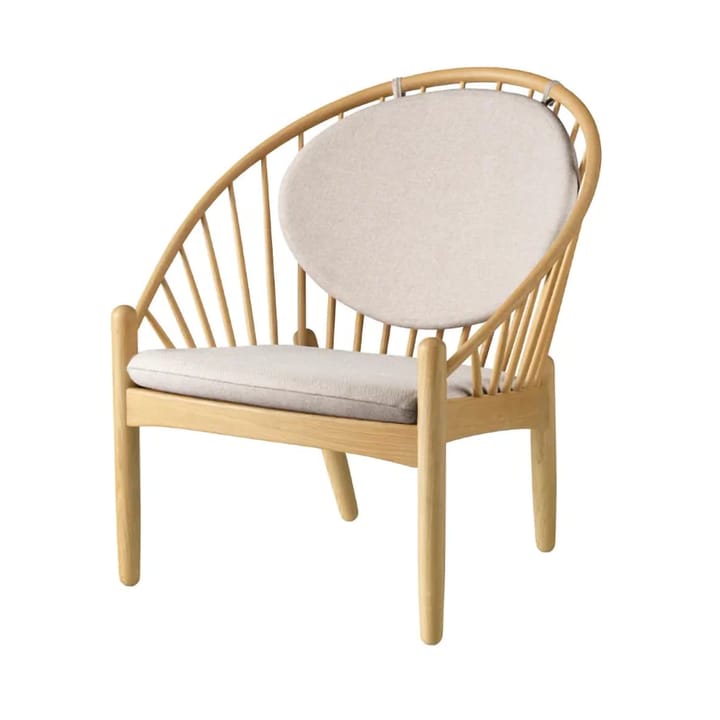 J166 Jørna stol, Eik lakkert-beige FDB Møbler
