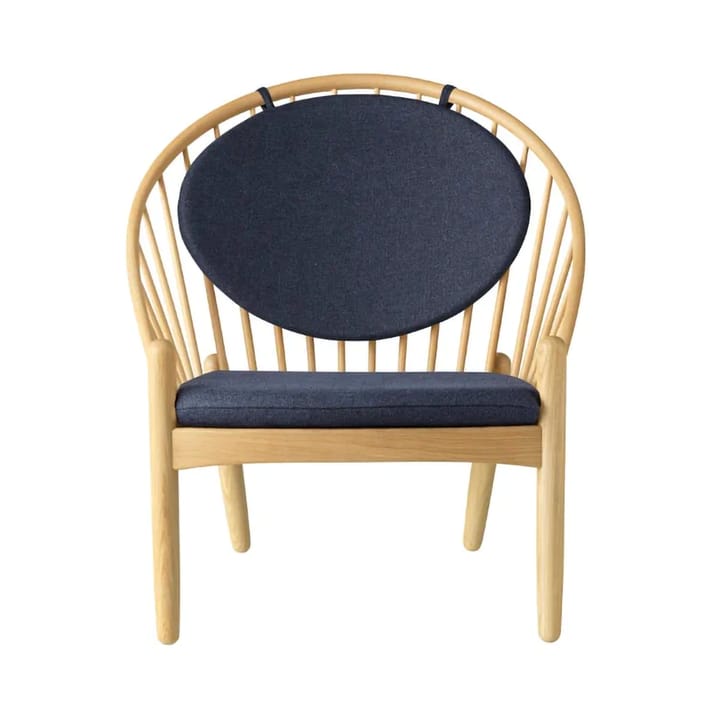 J166 Jørna stol - Eik lakkert-dark blue - FDB Møbler