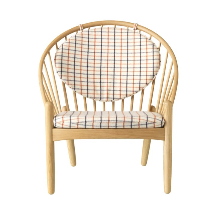 J166 Jørna stol - Oak nature laquered-red diced - FDB Møbler