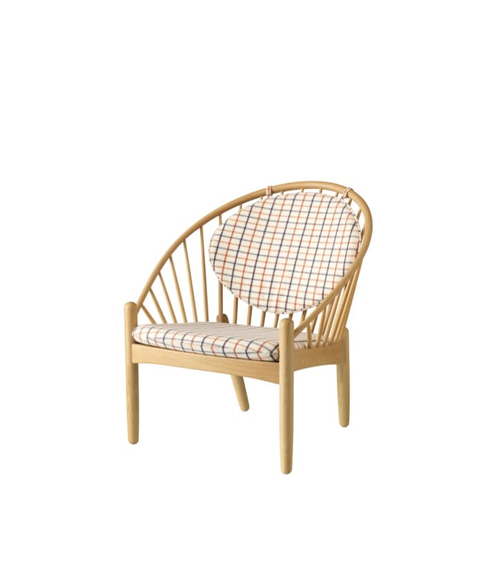 J166 Jørna stol, Oak nature laquered-red diced FDB Møbler